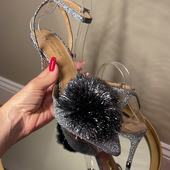 Aquazzura Powder Puff 85 glitter jelled shoes sz 39 - Picture 14 of 15